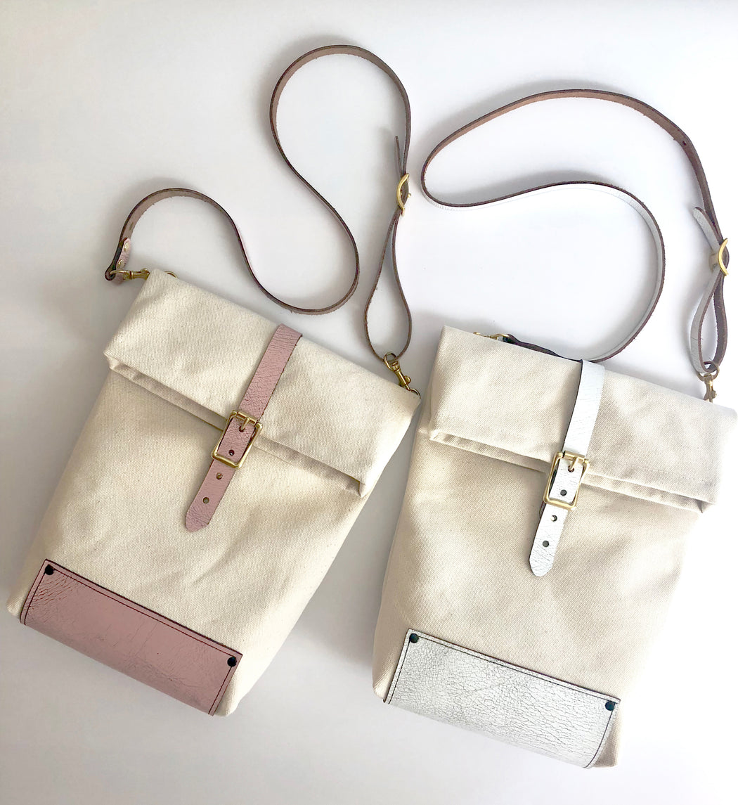 CROSSBODY BAG LIZ PINK/WHITE